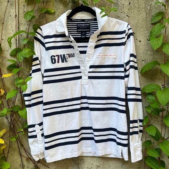 Henri Lloyd Striped Long Sleeve Yachting Polo, BMW, Blue and White, Medium - Picture 3 of 11